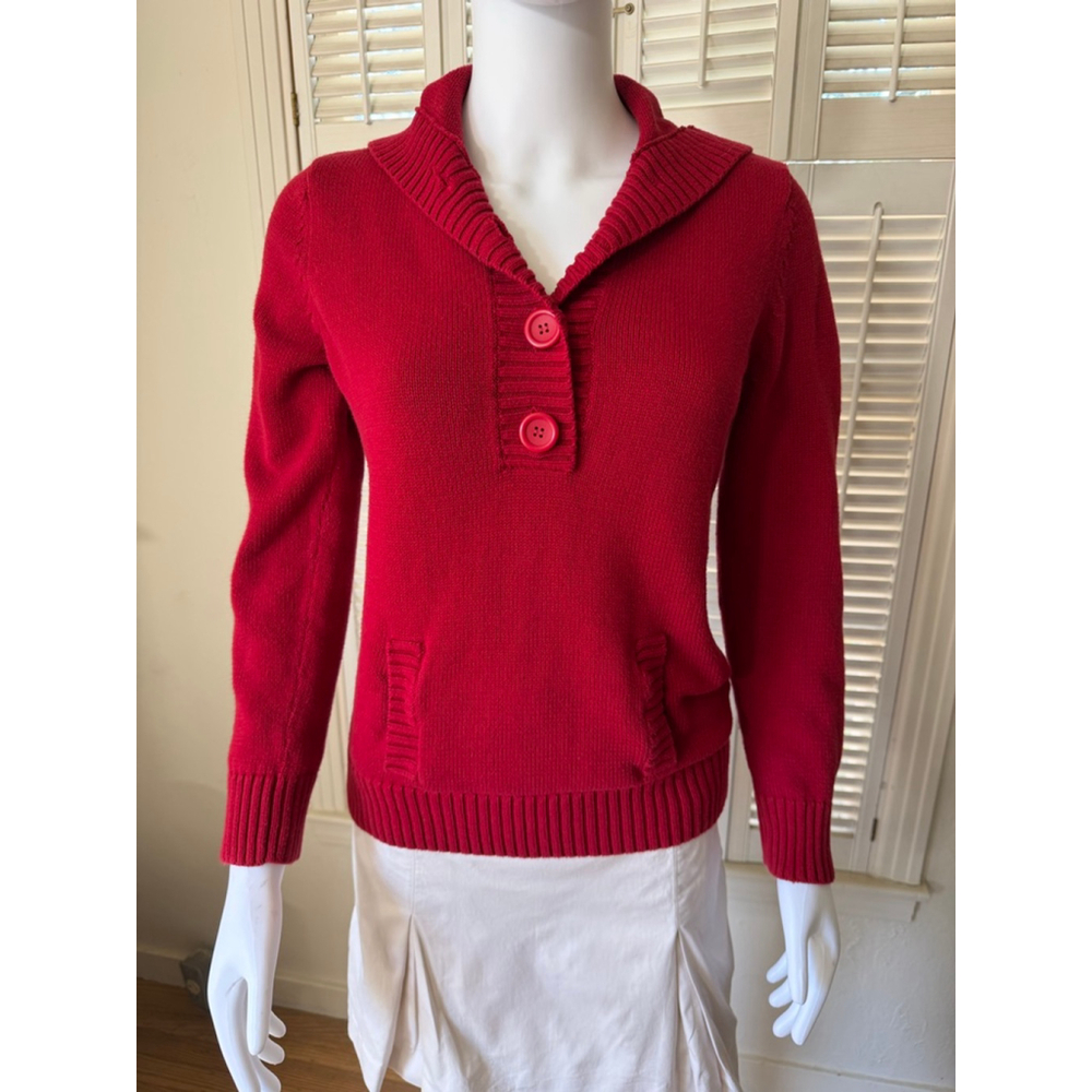 Eight Eight Eight Red Hooded Pullover Sweater M